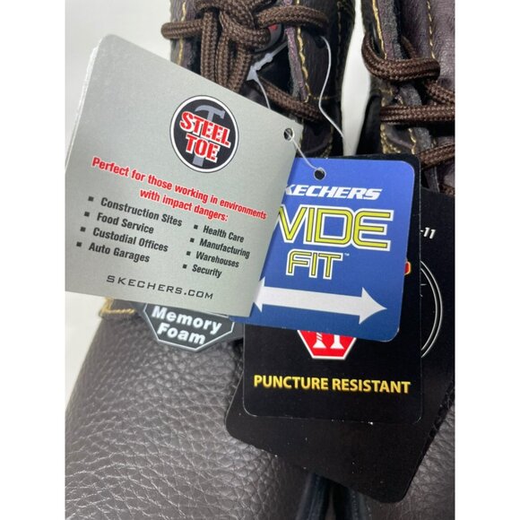 Skechers For Work Mens Burgin Tarlac Steel Toe Boots Relaxed Fit Size 8 Wide Fit - Picture 10 of 16